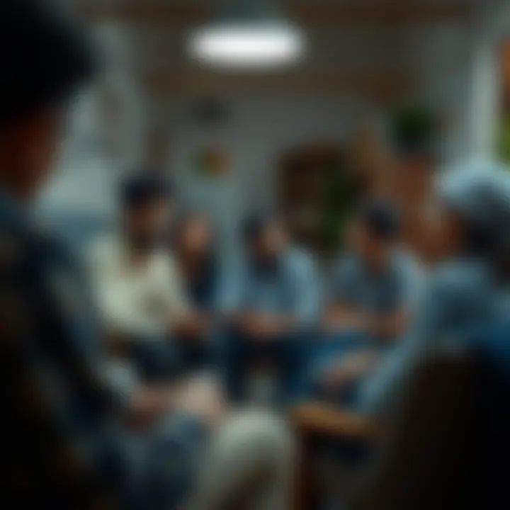 A group discussion on mental health solutions within a community setting.