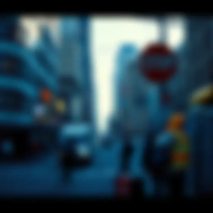 An urban landscape showcasing outreach programs aimed at homeless individuals.