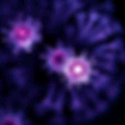 Visual representation of glioblastoma cells under a microscope