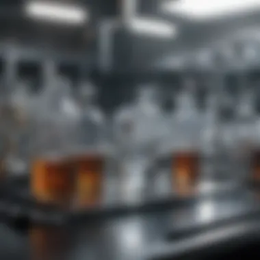 Glassware Utilization in Laboratories A well-organized lab station displaying an array of glassware and their respective uses.