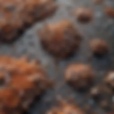 Microscopic Examination of Intergranular Corrosion Microscopic view of intergranular corrosion on a metal surface