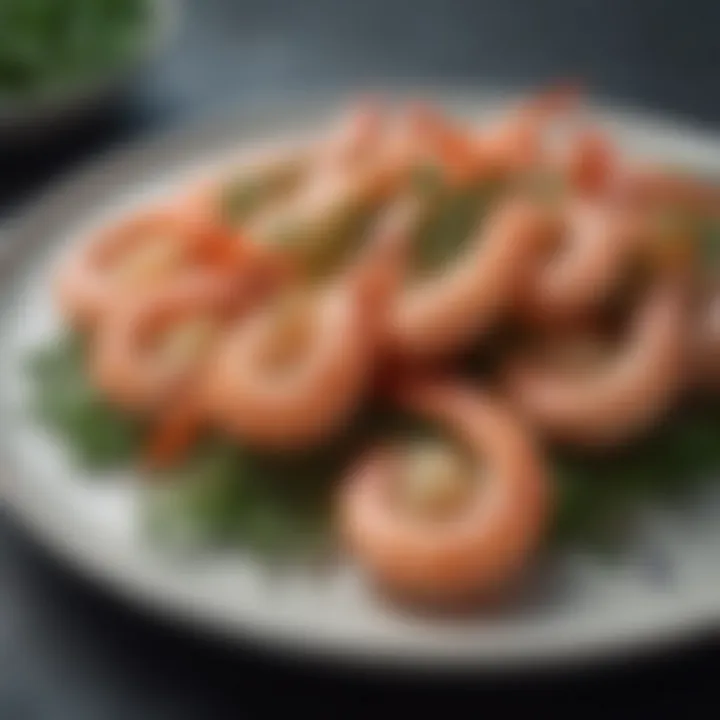 Close-up of shrimp on a plate with herbs