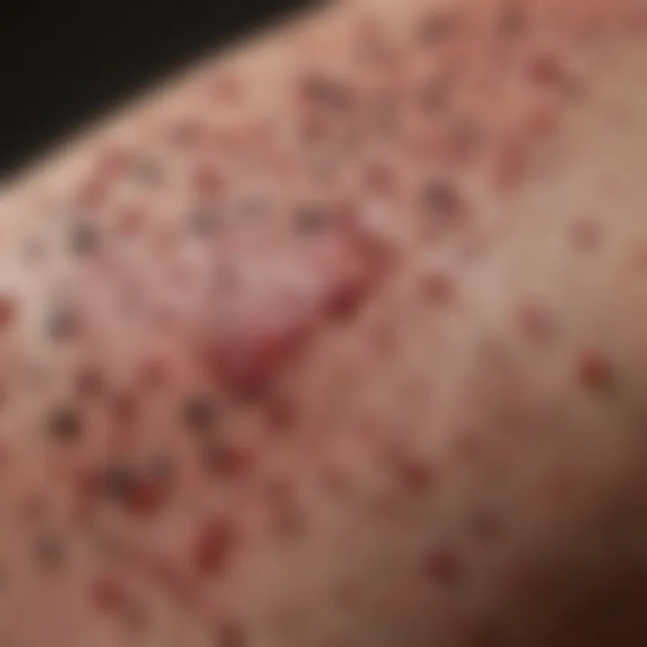 Close-up view of petechiae on skin
