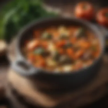 A hearty vegetable stew filled with an array of wholesome ingredients