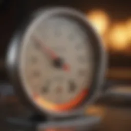 A digital thermometer measuring ground temperature
