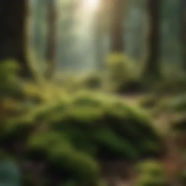 Lush Green Moss in a Natural Habitat Lush green moss covering a forest floor