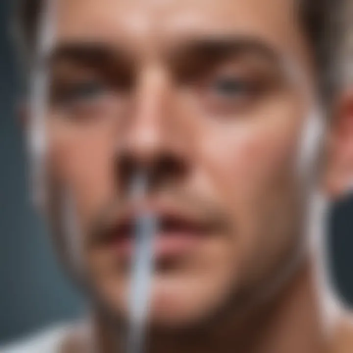 Illustration showing the application of nasal sprays in a healthcare setting