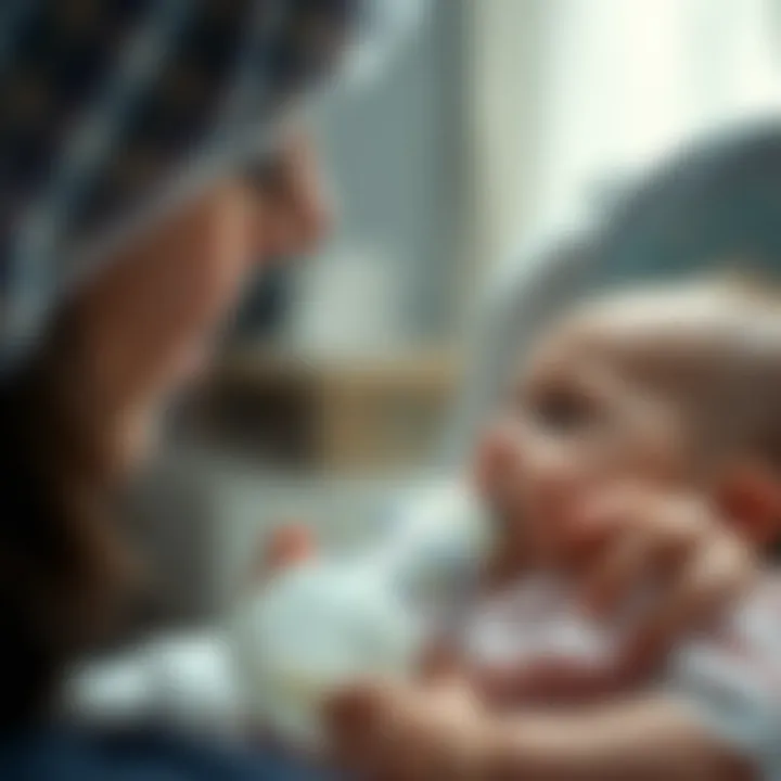 Caregiver Insight: Understanding Feeding Challenges A caregiver observing an infant struggling with bottle-feeding