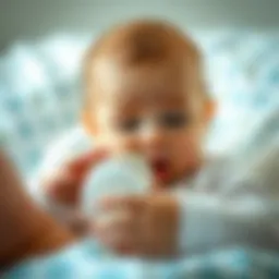 An infant showing signs of preference for breastfeeding over bottle-feeding