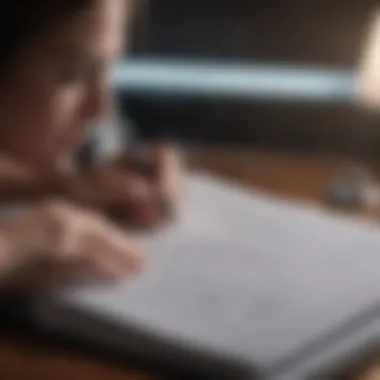 Reflective Practices in Employment Journaling A close-up of a person writing in their employment journal with reflective thoughts