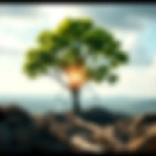 An abstract representation of climate change effects on the environment