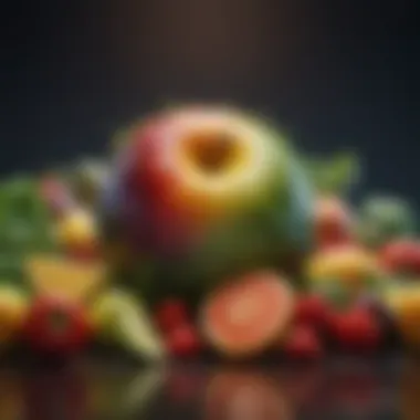The Power of Vibrant Produce in a Healthy Diet Colorful variety of fruits and vegetables representing balanced nutrition