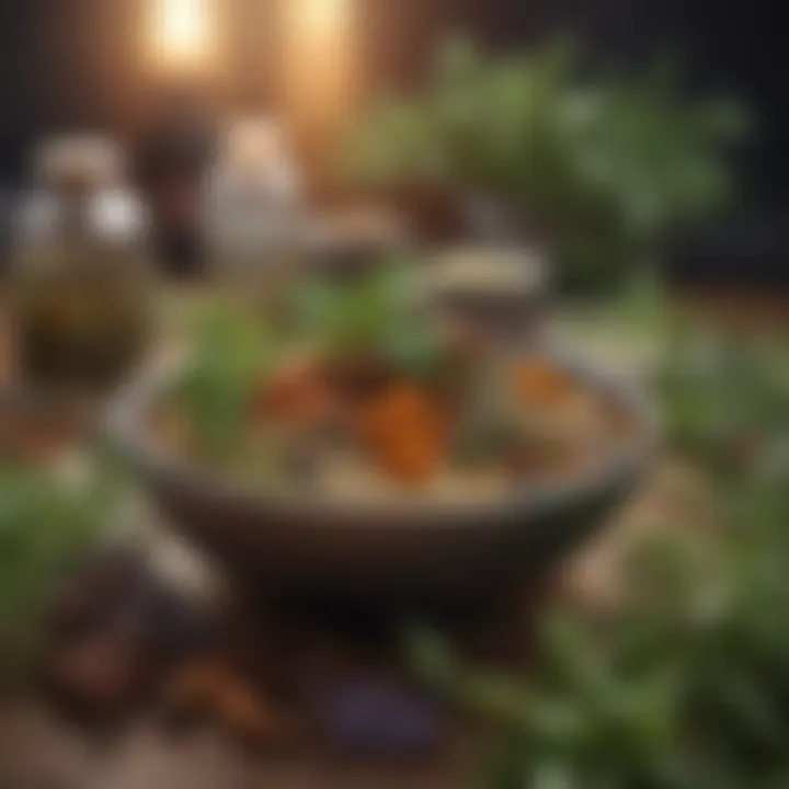 Assortment of herbs and spices known for their anti-inflammatory properties
