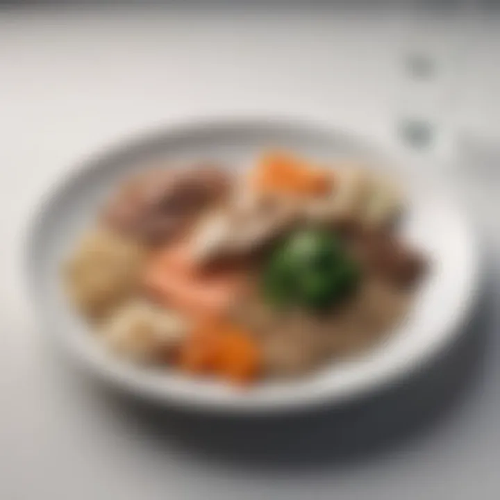 Healthy plate with lean proteins and whole grains