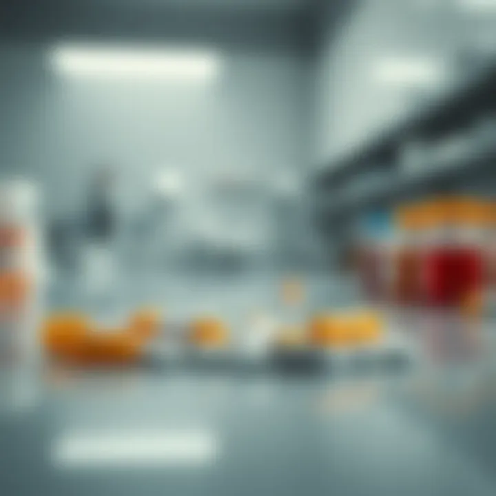 Chemotherapy drugs on a laboratory table