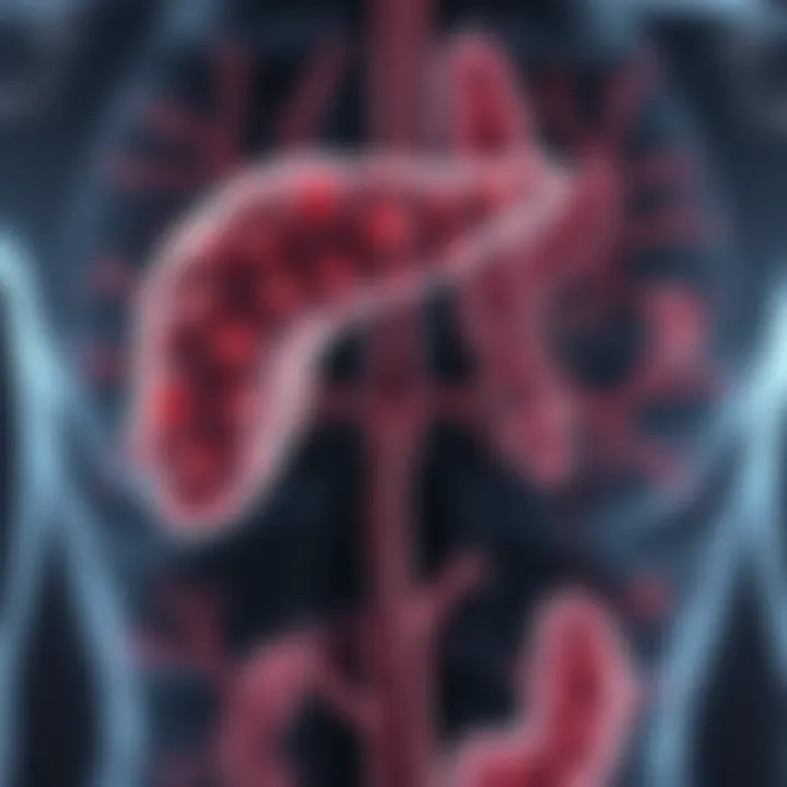 Diagram illustrating the biological mechanisms of pancreatic cancer