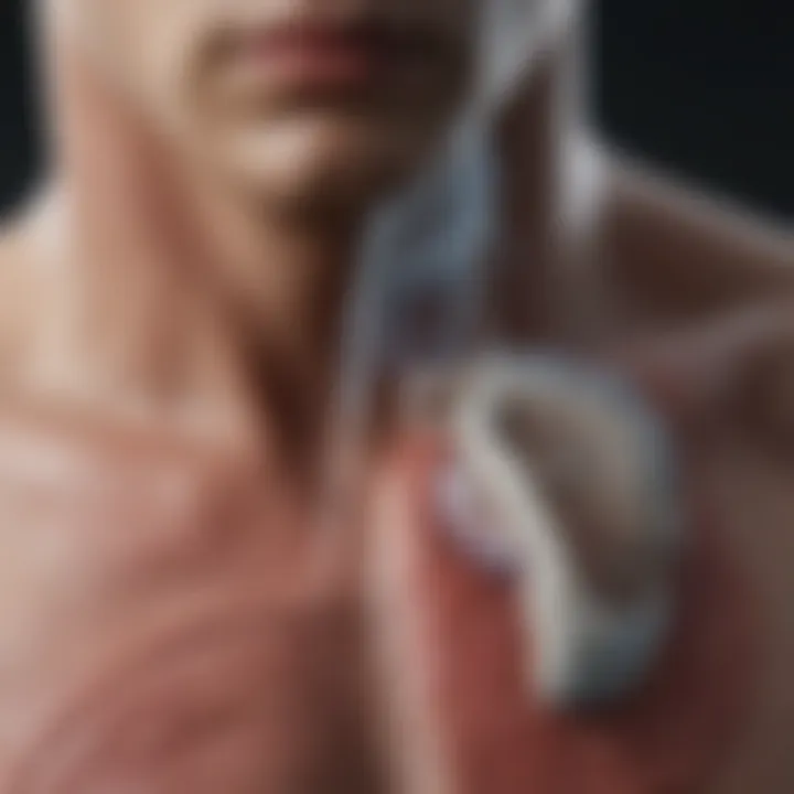 Diagram showing the physiological mechanisms of lung damage