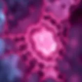 Microscopic view of small cell lung cancer cells