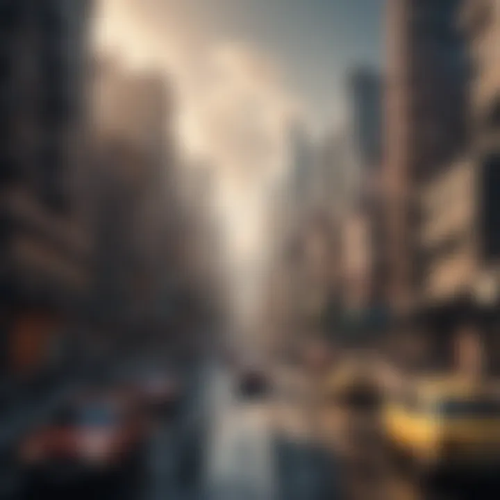 Visual representation of urbanization impact on cities