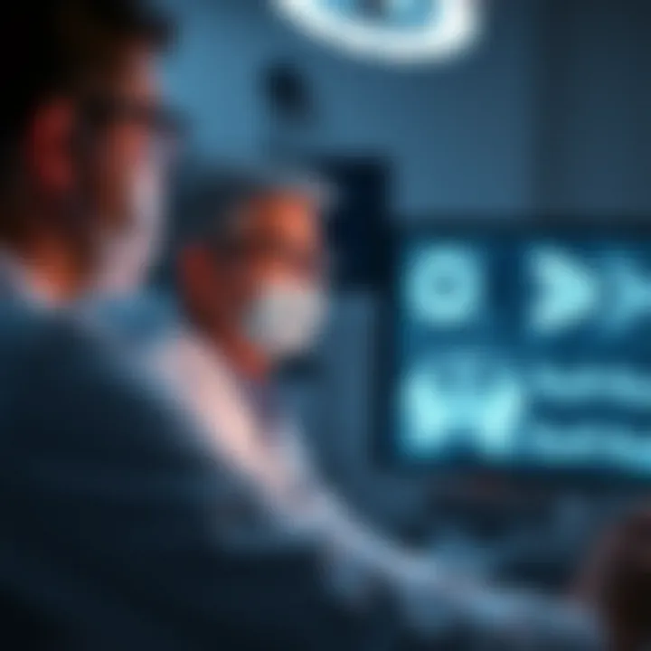 A clinician analyzing imaging data