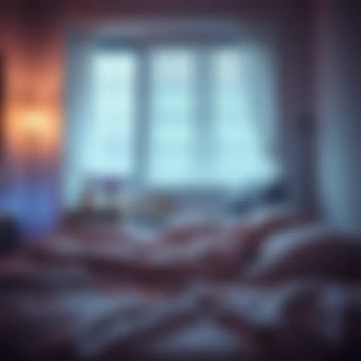 A serene bedroom scene that promotes relaxation and good sleep hygiene.