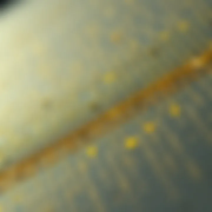 Close-up view of silicon nitride coating on a substrate