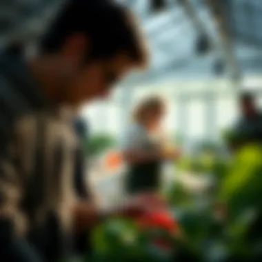 Interactive Learning in Food Production Education Students engaging in a hands-on food production workshop