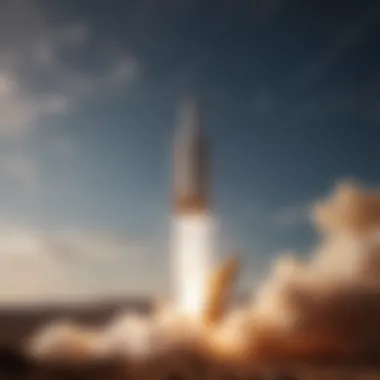 Rocket Launching Towards New Horizons Rocket launching into the sky