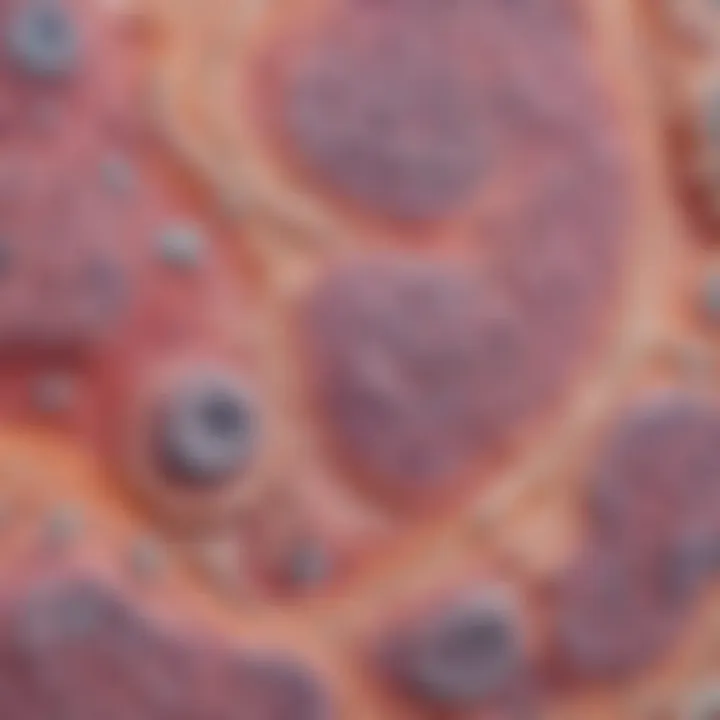 Histological slide of dysplastic squamous cells