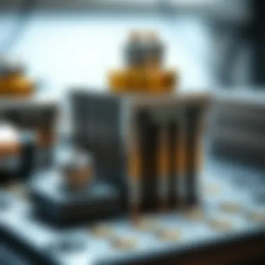 Close-up view of materials used in constructing TEC devices