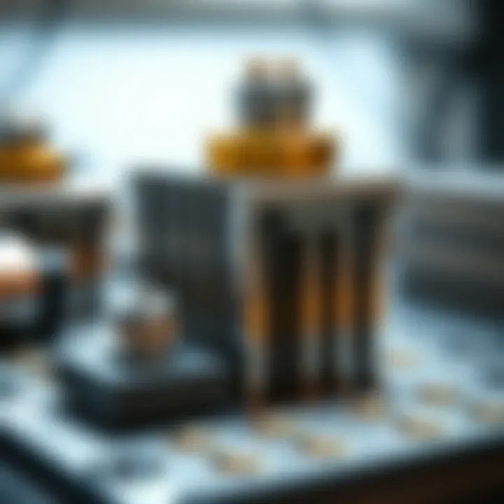 Close-up view of materials used in constructing TEC devices