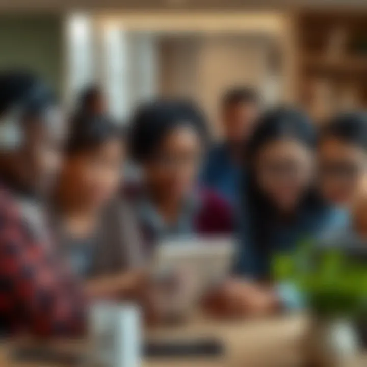 Diverse Engagement with Telehealth A diverse group of individuals engaging with telehealth services on various devices