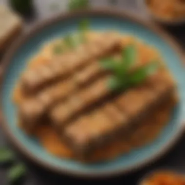 Culinary Applications of Tempeh Dishes A colorful plate of tempeh dishes highlighting culinary applications