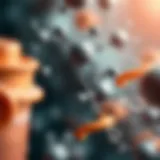 Illustration of insulin molecules interacting with glucose