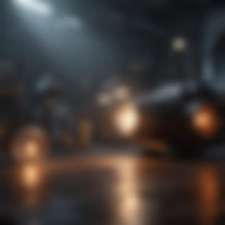 A creative lighting setup demonstrating various techniques for photography