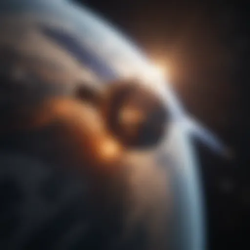 A solar satellite capturing sunlight in orbit