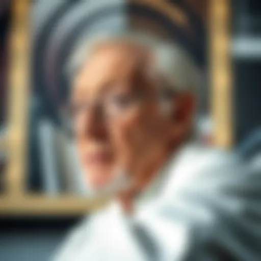 Portrait of Steven Weinberg reflecting his contributions to cosmology