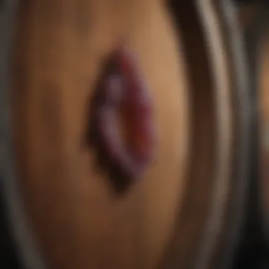 Fermentation in Oak Barrels Close-up of grape fermentation in a traditional oak barrel