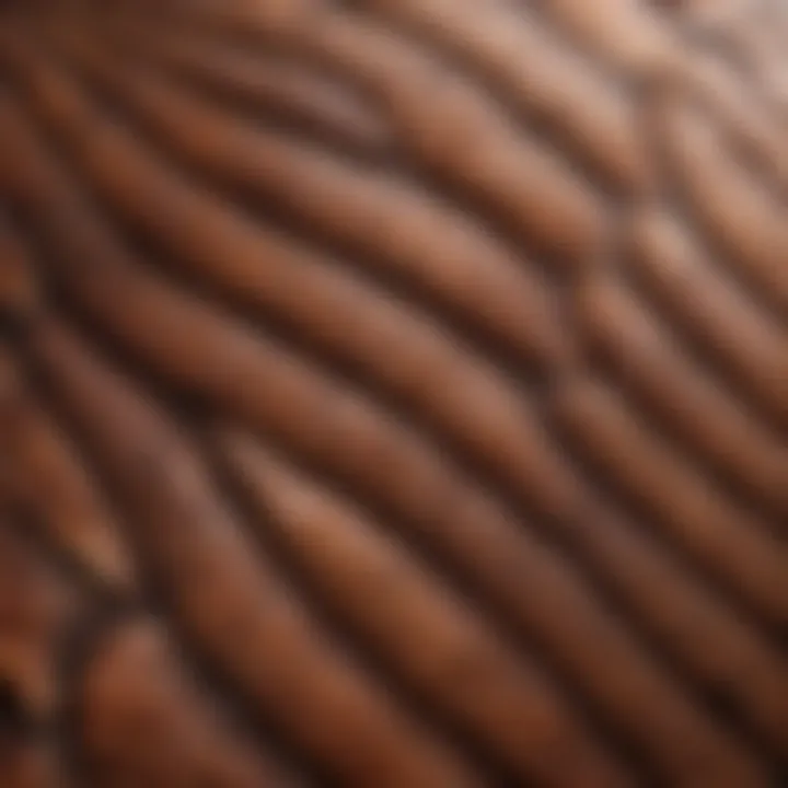 Close-up of reptilian scales highlighting their texture