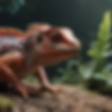 Evolutionary Adaptations in Scaly Creatures Illustration depicting evolutionary adaptations in scaly creatures