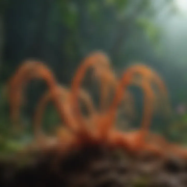 Diagram showing biological mechanisms of cordyceps