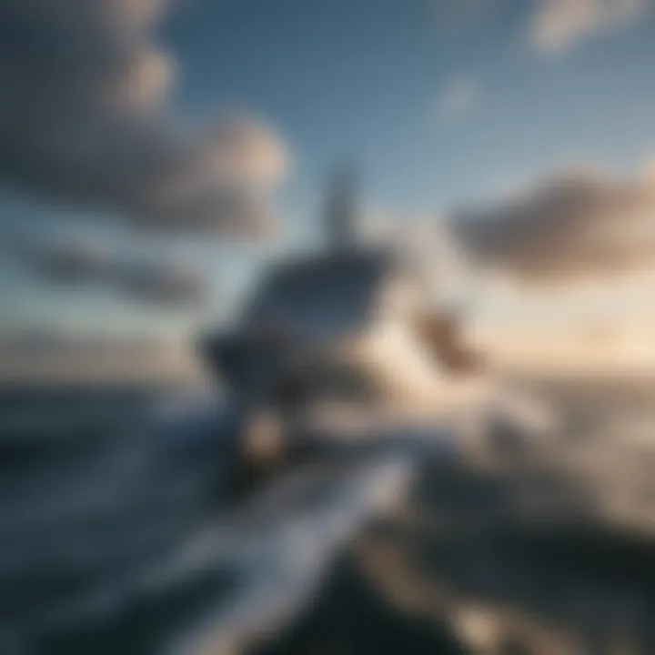 Advanced oceanographic research vessel at sea