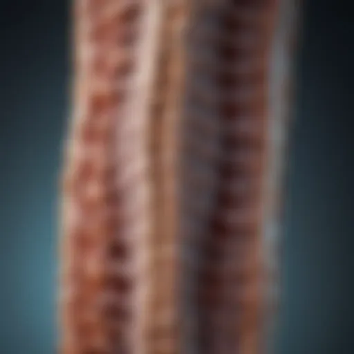 Illustration of the spinal cord affected by transverse myelitis