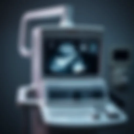Ultrasound machine with neck lymph nodes displayed