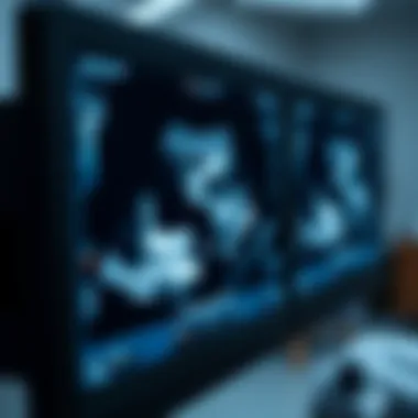 Detailed View of Lymph Node Imaging Close-up of ultrasound monitor showing lymph node images