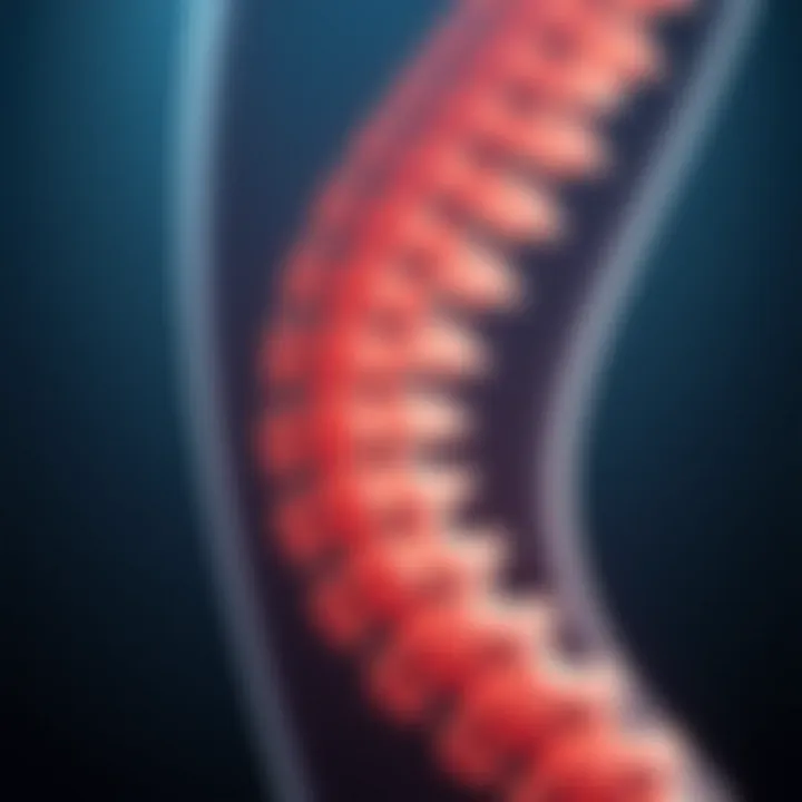 Curvature of the Spine in AIS Illustration depicting the curvature of the spine in AIS