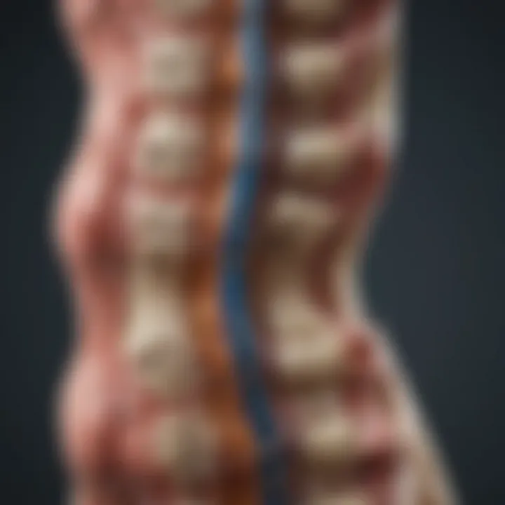 Illustration showcasing the anatomy of the spine affected by axial arthritis