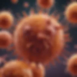 An illustration depicting the structure of B cells and their role in the immune system.