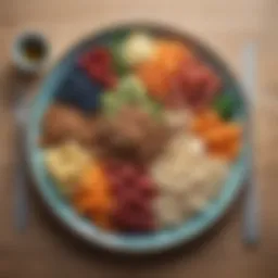 Diverse plate of nutritious foods for MND patients