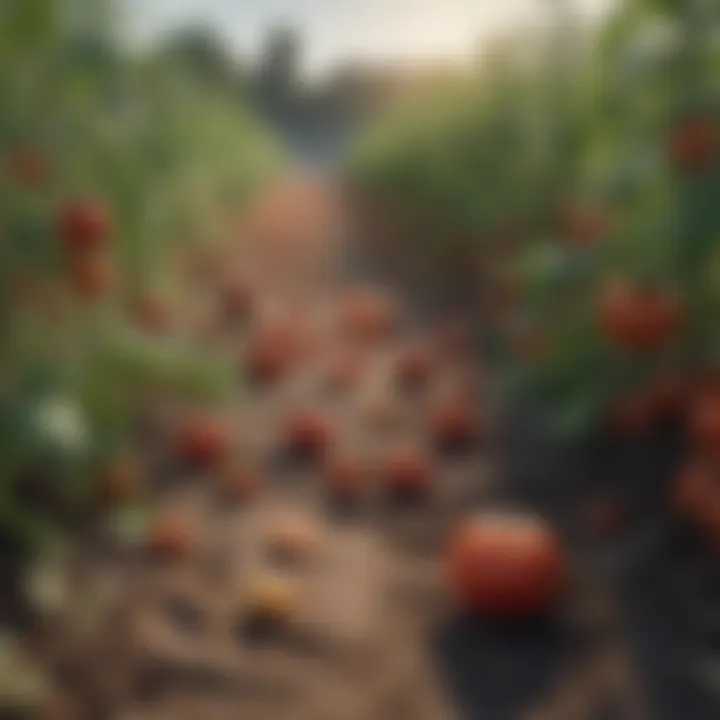 Visual representation of environmental factors contributing to the spread of early blight in tomato crops.
